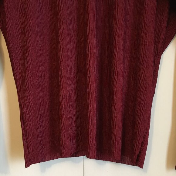 NWT Topshop Burgundy Doleman Sleeve Open Back Twist Crepe Top - Picture 5 of 15